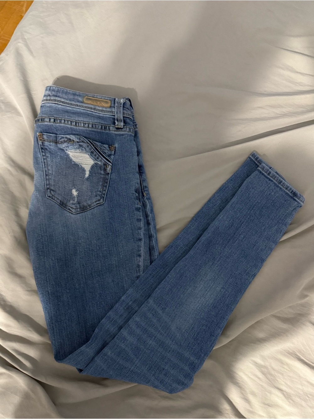Womens buckle black jeans